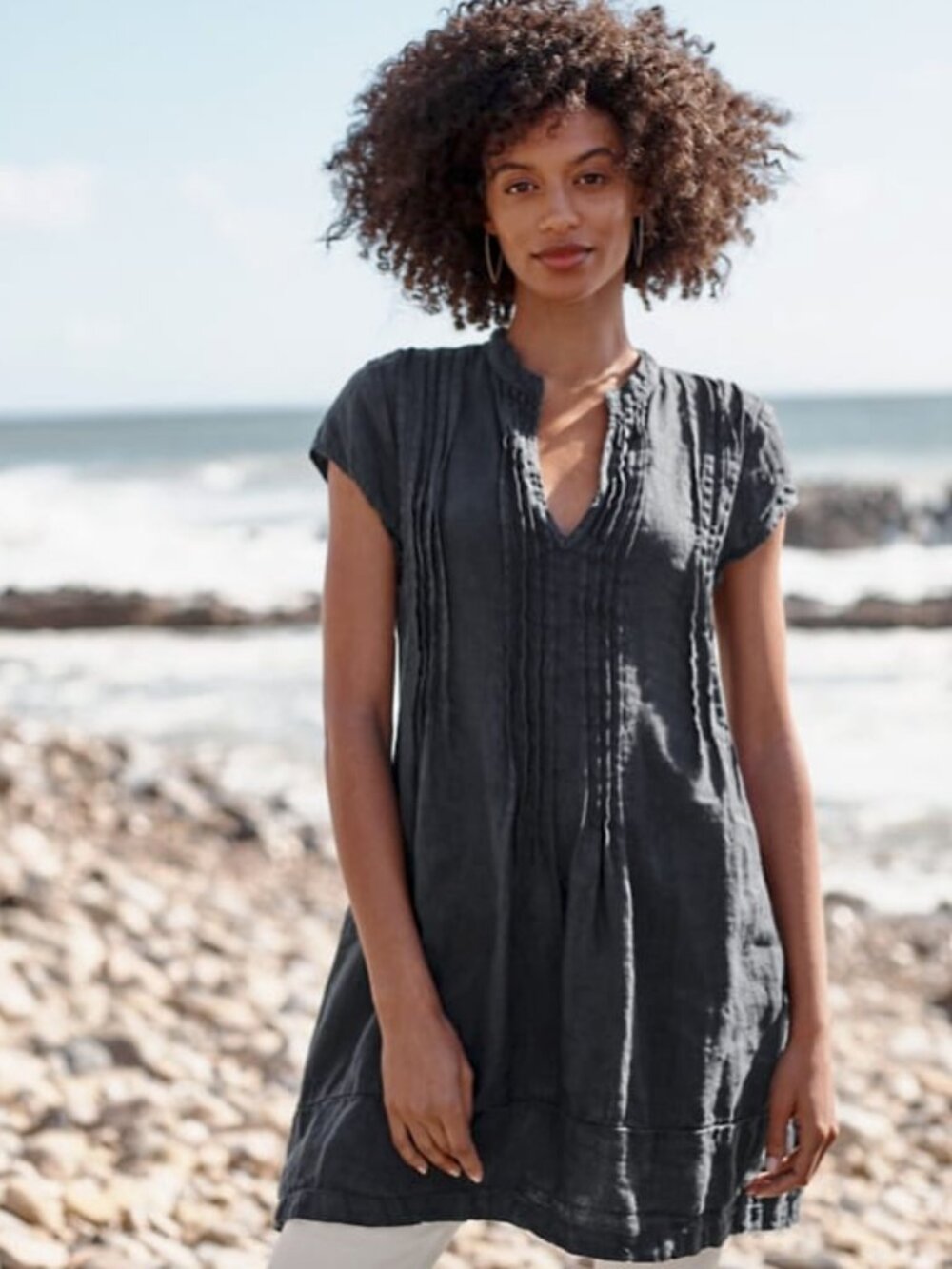 CP Shades Regina Linen Twill Tunic Dress